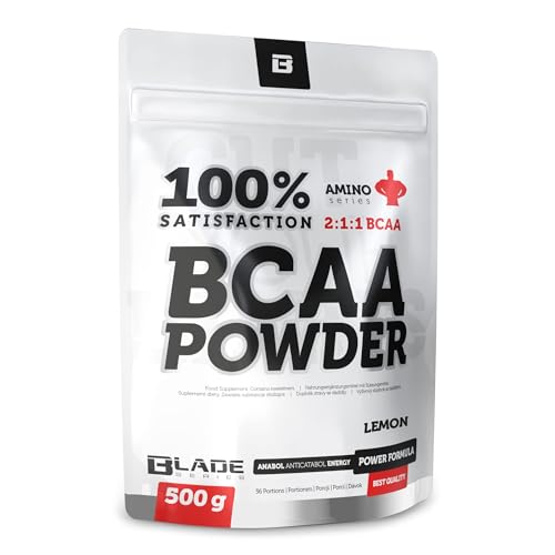 BLADE Series 100% BCAA Pulver Glutamin 500g - Aminosäuren Komplex BCAA Glutamin - BCAA Aminosäuren Pulver Whey Protein Pulver - Geschmack Zitrone