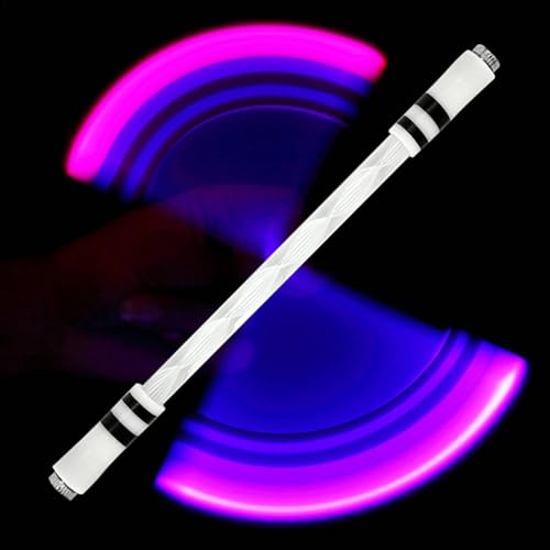 Drehbarer Fidget-Stift Fidget-Stift mit LED-Licht Fingerspitzen-Spinner kreativer Rollstift aus bruchsicherem Acryl für Mädchen Erwachsene Studenten