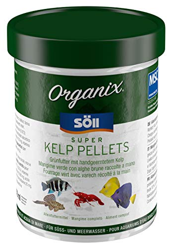 Söll 81910 Organix Super Kelp Pellets 270 ml - Zierfischfutter mit Spurenelementen Vitaminen Proteinen und essenziellen Fettsäuren für Pflanzenfresser im Süß- und Meerwasseraquarium
