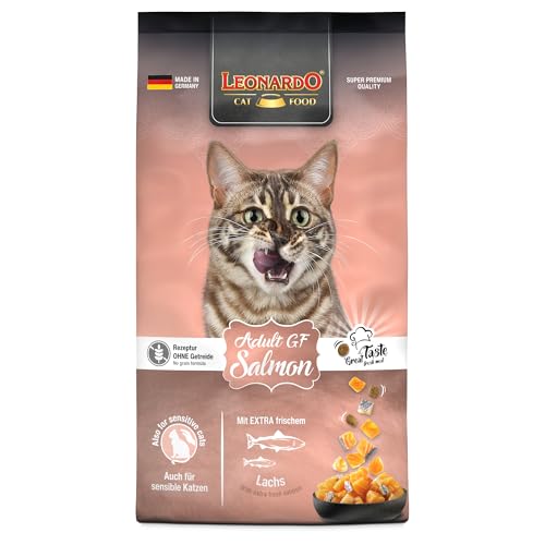 Leonardo Adult GF Salmon 7 5kg Katzenfutter Getreidefreies Trockenfutter für Katzen Alleinfuttermittel für ausgewachsene Katzen Aller Rassen ab 1 Jahr