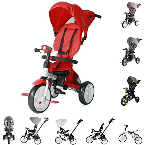 Lorelli Tricycle Enduro 4 in 1 klappbar Sitz drehbar verstellbar Licht Rot