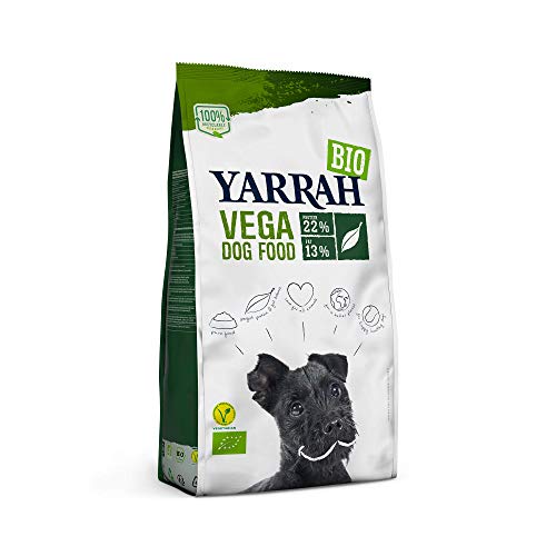 YARRAH Vega Bio-Trockenfutter für Hunde schmackhaft vegan und vegan mit Bio-Sojabohnen Kokosöl weißer Lupe und Baobab geeignet für alle Arten von Erwachsenen Hunden 2 kg