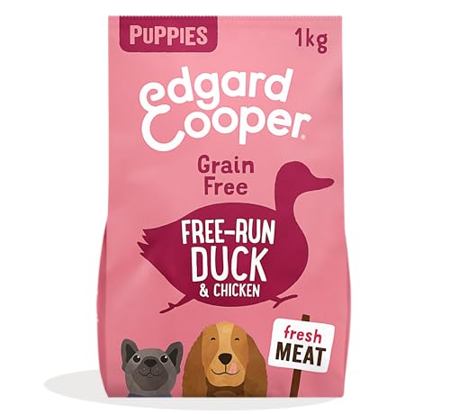 Edgard Cooper Welpenfutter Trockenfutter für Hunde Ente Huhn 1kg Hundefutter trocken Getreidefrei natürliche Zutaten und frisches Fleisch voller essentieller Aminosäuren