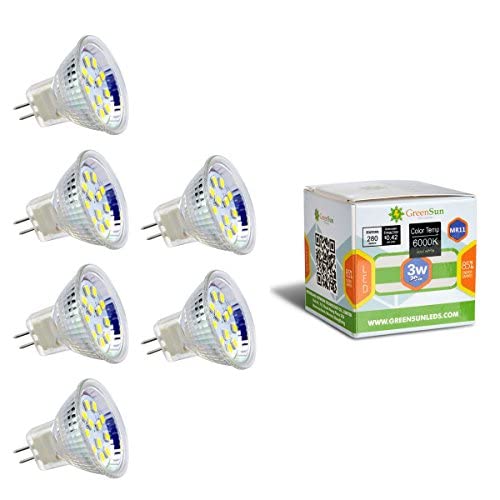 LED Strahler LED Glühbirne GreenSun LED Lampen GU4 LED Kaltweiss Energiesparlampe Mini MR11 GU4 Spotlight 6PCS