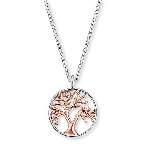 Engelsrufer   Damen Silber Halskette Lebensbaum AnhÃ¤nger in rosegold Bicolor Kette KettenanhÃ¤nger Baum des Lebens zierliche Damenkette aus 925 Sterlingsilber