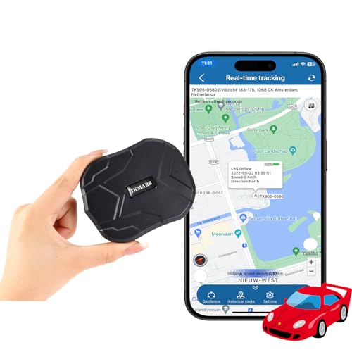 TKMARS GPS Tracker Ohne ABO Auto GPS Tracker 120 Tage Standby-Zeit für Autos Wohnmobil Motorrad 10000mah