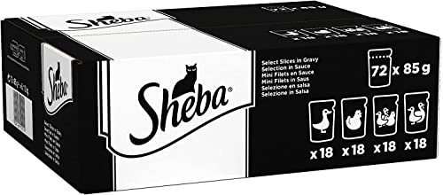 Sheba Selection Sauce Katzennassfutter Geflügel Sauce ausgewachsene im Portionsbeutel Großpackung 72x 85g
