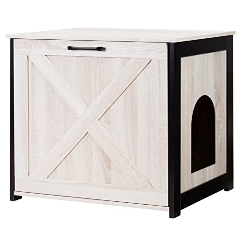 DWANTON Möbel versteckt Gehäuse wendbarer Eingang kann auf der linken oder rechten Seite sein Indoor Katzenbox Holz Katze Waschraum Nachttischß