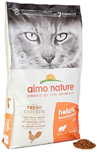 Almo Nature Holistic Adult Cat Maintenance mit Frischem Huhn und Reis - Trockenfutter für Katzen Aller Rassen 12Kg