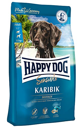 Happy Dog 03523 - Sensible Karibik Seefisch - Hunde-Trockenfutter für ausgewachsene Hunde - 1 kg Inhalt