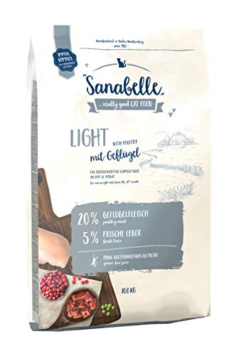 Sanabelle Light Katzentrockenfutter mit vermindertem Energiergehalt fÃ¼r Ã¼bergewichtige 1x 10 kg