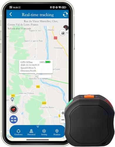 TKMARS TK109 GPS-Tracker Auto APP Webplattform ohne ABO Klein Echtzeit Ortungsgerät mit SOS und Akkuladegerät LKW Peilsender kein Entfernungsbegrenzung SIM-Karte erforderlich