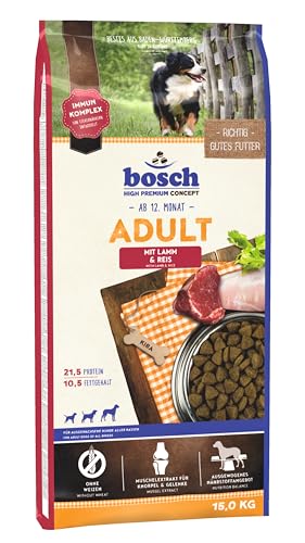 bosch HPC Adult mit Lamm Reis Hundetrockenfutter für ausgewachsene Hunde aller Rassen 1 x 15 kg