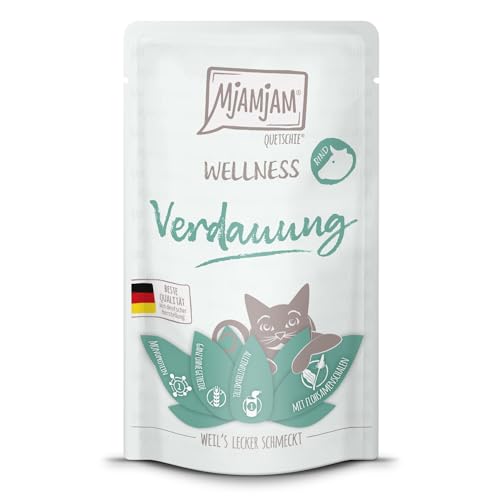 MjAMjAM - Premium Nassfutter für Katzen - Wellness - Verdauung - Rind 1er Pack 1 x 125g getreidefrei