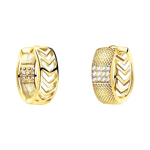 SOFIA MILANI - Damen Ohrringe 925 Silber - vergoldet golden - Zirkonia Creole - E2093