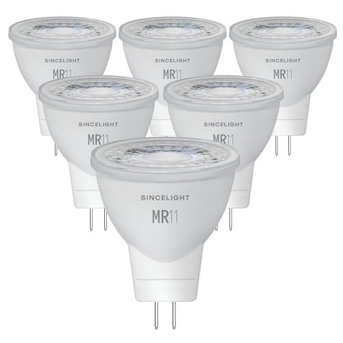 SINCELIGHT MR11 LED-Glühbirnein 12V 35mm MINI Klein Reflektorlampe mit GU4-Sockel 3W 280 Lumen Reiche Farbe Farbwiedergabeindex RA 92 Neutralweiß 4000K 38 Ausstrahlungswinkel 6er-Pack