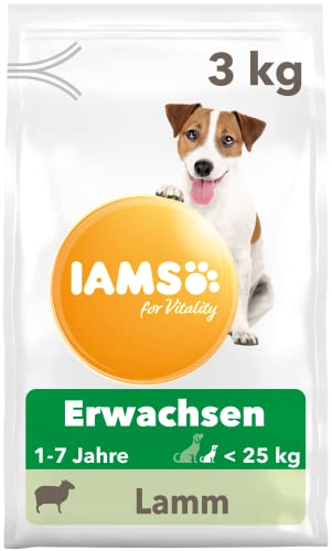 IAMS for Vitality Hundefutter trocken Lamm - Trockenfutter fÃ¼r erwachsene Hunde ab 1 Jahr geeignet fÃ¼r kleine mittelgroÃŸe Hunde 3 kg