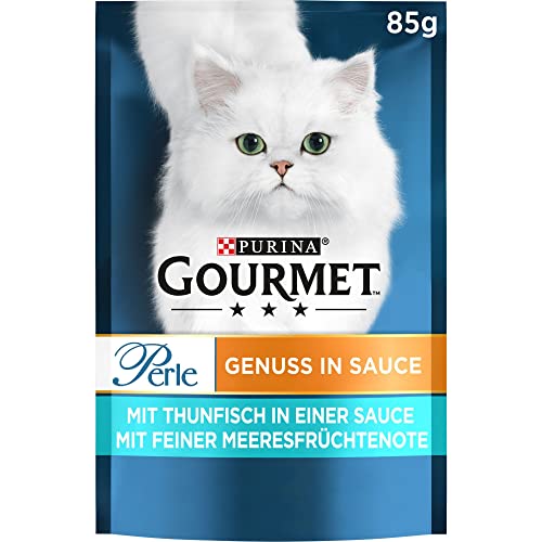 PURINA GOURMET Perle Genuss in Sauce Katzenfutter nass mit Thunfisch 24er Pack 24 x 85g