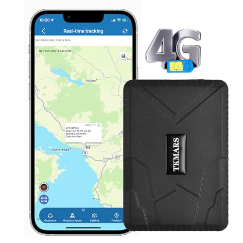 TKMARS TK915 Auto GPS-Tracker 4G 7800mAh-Akku magnetisch funktioniert über SMS APP Webplattform ohne ABO Verschiedene Alarmmodi geeignet für Pkw LKW Flotten