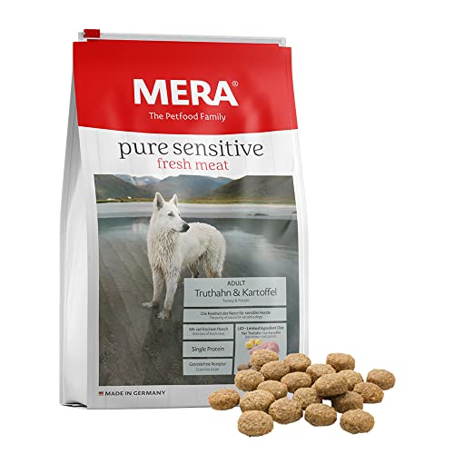 MERA pure sensitive Fresh Meat Truthahn Kartoffeln Hundefutter trocken viel frischem Fleisch gesundes Trockenfutter getreidefrei ausgewachsene 12 5 kg