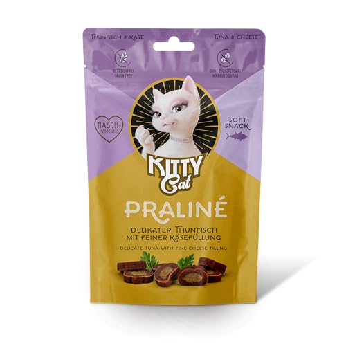 KITTY Cat Pralin Thunfisch Käse 10 x 50 g Großpackung softe Leckerlis für Katzen getreidefreier Snack mit hohem Fleischanteil und Taurin