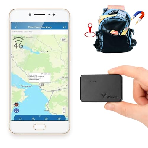 Winnes 4G Mini GPS Tracker Auto Echtzeit-Positionierung GPS Tracker Kinder Fahrrad Motorrad Eingebauter Magnet mehrere Alarme historische Routen SIM-Karte im Lieferumfang enthalten TK903