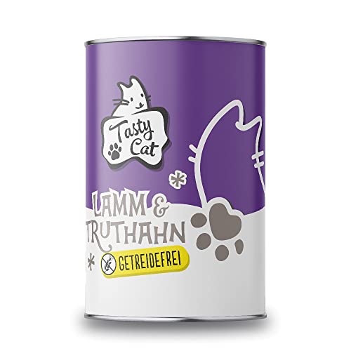 Tasty Cat Nassfutter für Katzen Lamm Truthahn 6 x 400g. getreidefrei zuckerfrei