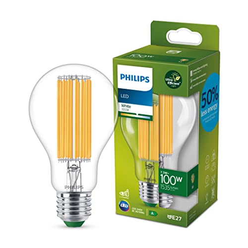 Philips Classic ultraeffiziente E27 Lampe A Label 100W klar neutralweiß