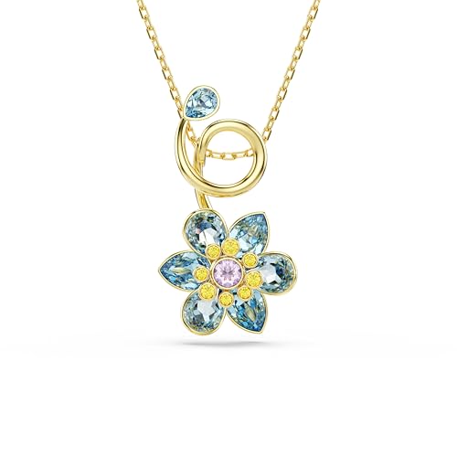 Swarovski Idyllia Anhänger Verschiedene Schliffe Blume Blau Goldlegierungsschicht