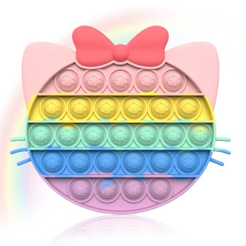 OPVYAEU Pop Bubble Fidget Toy Set Relief Angst Autismus Antistress Spielzeug Regenbogen Rosa Katze Kindergeburtstag Gastgeschenke für Kinder und Erwachsene