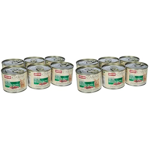 animonda Carny Adult Katzenfutter Nassfutter für ausgewachsene Katzen Rind REH mit Preiselbeeren 6 x 200 g Packung mit 2