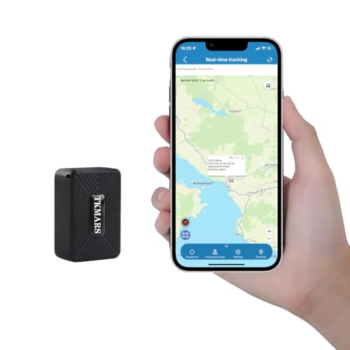 TKMARS TK913 GPS-Tracker Mini 1500mAh Akku magnetisches Ortungsgerät funktioniert über SMS APP Webplattform ohne ABO GPS-Sender mit verschiedenen Alarmmodi geeignet für Auto Koffer Kinder