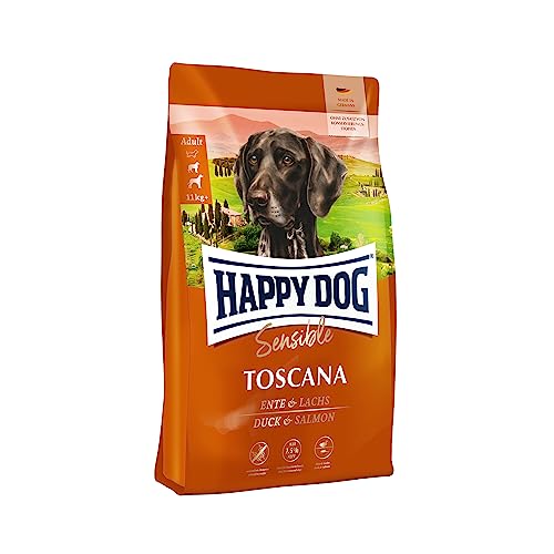 Happy Dog 03539 - Sensible Toscana Ente und Lachs - Hunde-Trockenfutter für ausgewachsene Hunde - 1 kg Inhalt