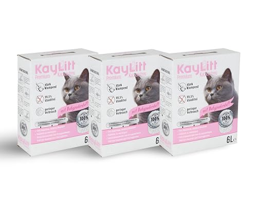 BURI 18L 15 6Kg Katzenstreu Klumpstreu duftend mit Duft klumpend 100% Bentonit saugstark Streu Einstreu Katze Katzenklo Katzentoilette Katzen Zubehör Indoor Cats cat Litter