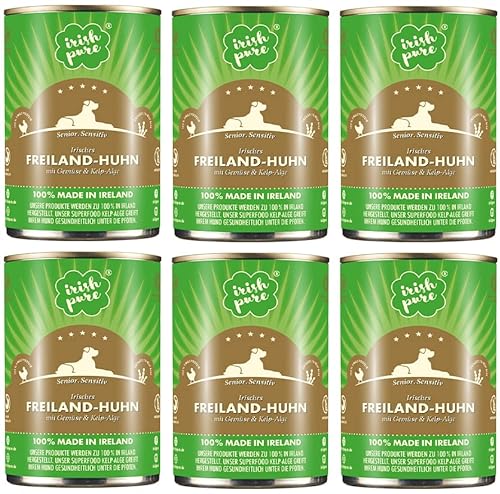 Irish Pure Senior für irisches Vitamine Getreidefrei Sensitiv Superfood Kelp Alge für alle Rassen 6x 390g