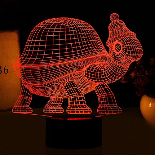 3D der schildkröte Optische Illusions-Lampen Tolle 7 Farbwechsel Acryl berühren Tabelle Schreibtisch-Nachtlicht mit USB-Kabel für Kinder Schlafzimmer Geburtstagsgeschenke Geschenk