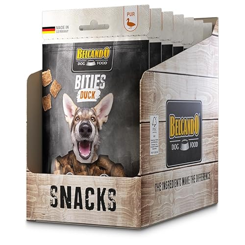 Belcando Bities Duck 7er Pack 7 x 90 g Snack für Hunde Mit extra viel Fleisch Nur eine tierische Proteinquelle Ohne Getreide Ohne Verwendung von Zucker