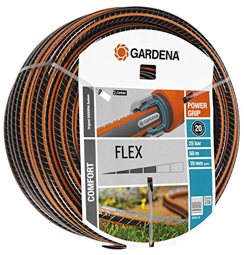 Gardena Comfort FLEX Schlauch 19 mm 3 4 Zoll 50 m Formstabiler flexibler Gartenschlauch mit Power-Grip-Profil aus hochwertigem Spiralgewebe 25 bar Berstdruck verpackt 18055-20