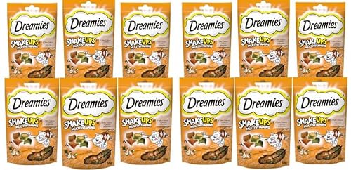 DREAMIES Shake UPS Multivitamins Geflügel Picknick Katzenleckerlis im Portionsbeutel - 660g 12 Beutel