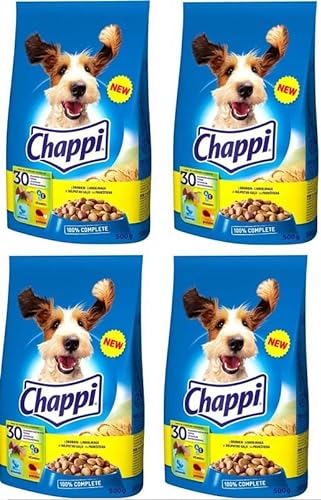  Trockenfutter mit Geflügel und Gemüse für ausgewachsene Hunde Aller Rassen 4x 500g 4er Pack