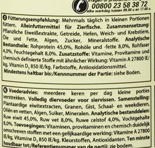 Tetra Hauptfutter für Guppys und andere lebendgebärende Zahnkarpfen Miniflocken mit Farberstärkern 250 ml Dose