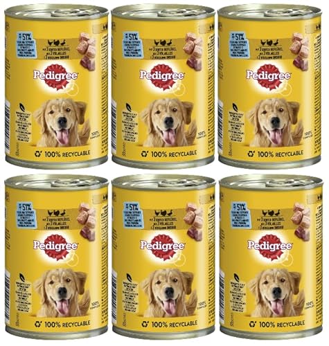 PEDIGREE Dose 3 Sorten - Verschiedene Geschmacksrichtungen 6x800g 3 Sorten Geflügel in Pastete