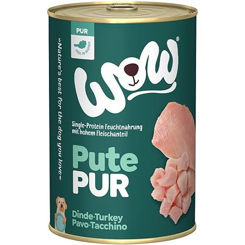 WOW PUR Nassfutter 100% Gemüse Obst 6x400g veganes Hundefutter für alle ausgewachsenen Hunderassen beste Qualität zur BARF - Ernährung mit frischem Fleisch I getreidefrei hohe Verträglichkeit