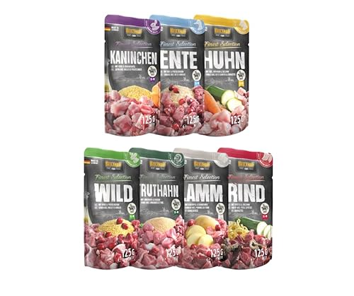 Belcando Frischebeutel Nassfutter Multi Bundle Mix Paket Sparpaket 7 Verschiedene Sorten 21x125g