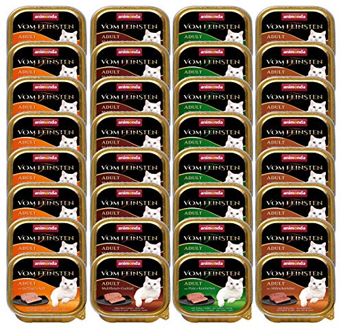 animonda Vom Feinsten Adult Katzenfutter Nassfutter für ausgewachsene Katzen Feinschmecker Vielfalt mit Geflügel 32 x 100 g
