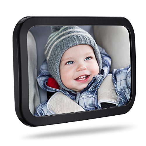 TOPELEK Rücksitzspiegel, Spiegel Auto Baby, Rückspiegel Baby Autospiegel Shatterproof Car Rückspiegel kompatibel mit meisten Auto drehbar doppelriemen, 360° schwenkbar für Baby Kinderbeobachtung.