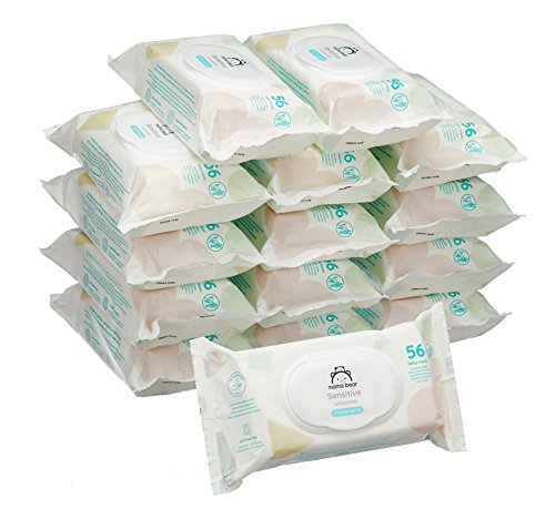 Amazon Marke: Mama Bear Sensitive Baby Feuchttücher   15er Packung (840 Tücher)