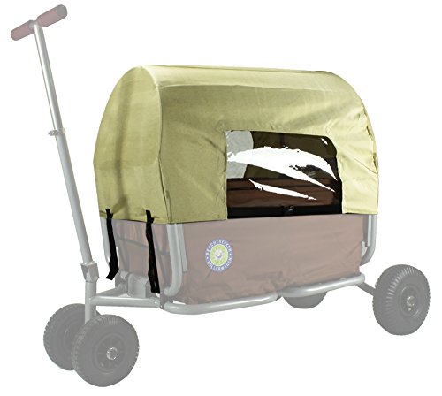 Verdeck (nur faltbares Dach - Nicht der Bollerwagen), Farbe beige, für den faltbaren Bollerwagen Beachtrekker Life