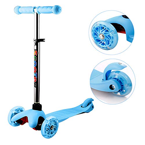 OUTCAMER Kinderroller Höhenverstellbar Scooter 3 Räder Roller Tretroller Kinder ab 2 Jahre mit LED Rollen